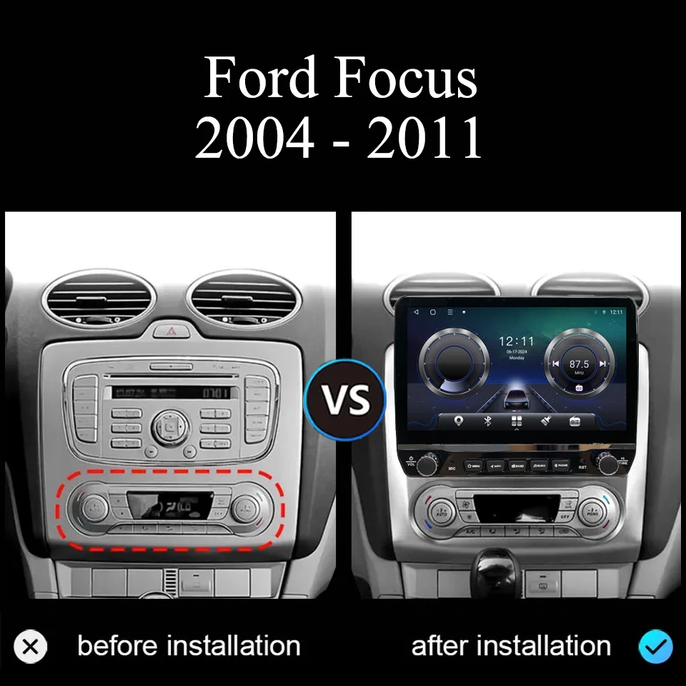 2Din Android14 Autoradio Multimedia PC Tablet For Ford Focus 2004 - 2011 Auto GPS DVD Video Music Player Car intelligent systems