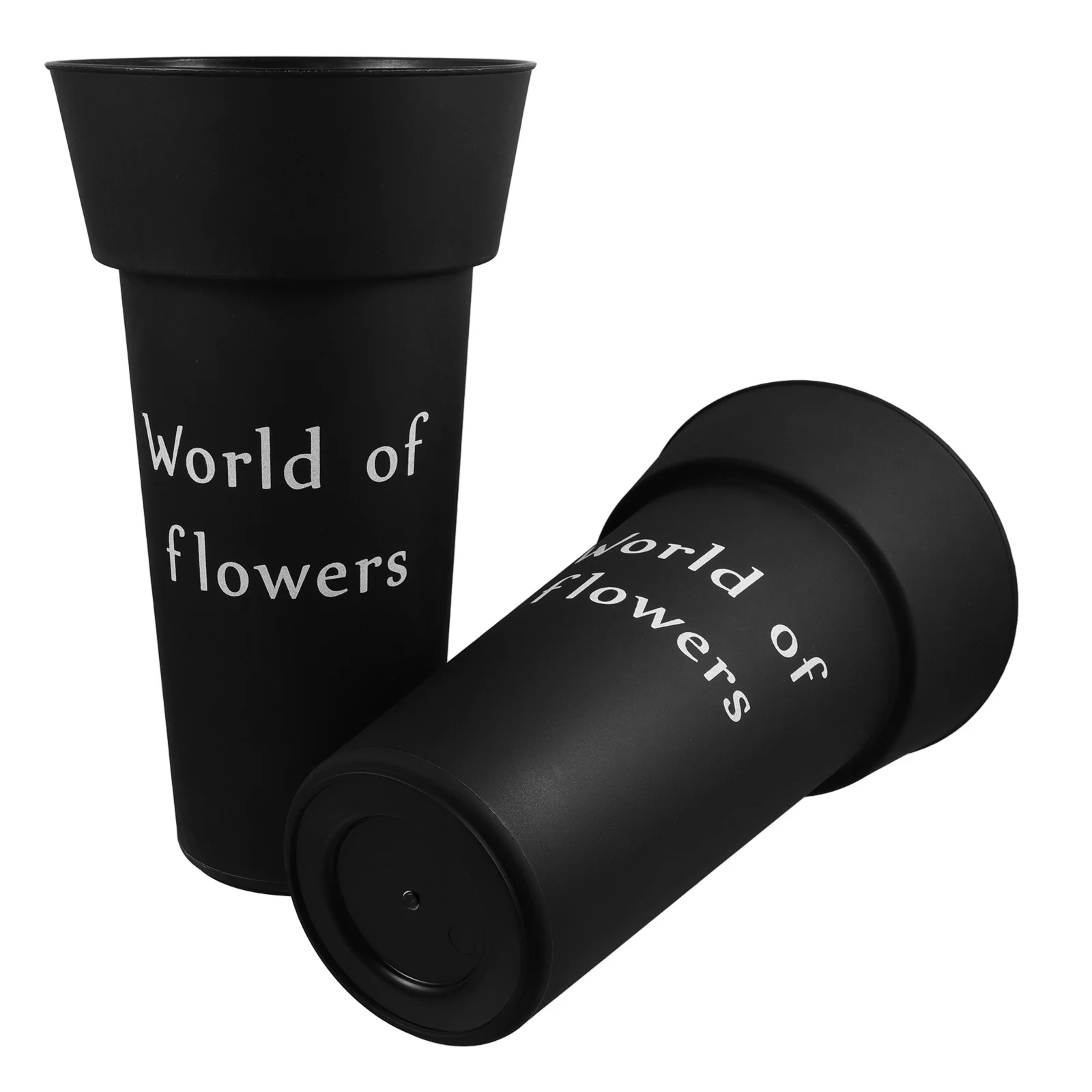

2pcs Retro Flower Bucket Reusable Plastic Tall Vase For Home Office Decor Balcony Flower Arrangement Container Farmhouse Floral