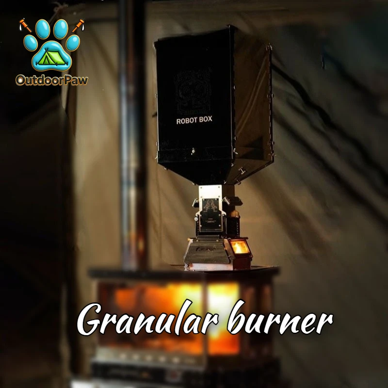 Overnight Granular Burner Stainless Steel Durable Portable Visible Camping Pellet Burner Outdoor Firewood Stove Accessories