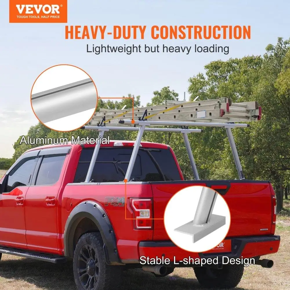 HEAVY DUTY for truck RACK 800LB 71X31INCH ALUMINUM BED RACK WITH 8 NON-DRILLING C-CLAMPS for kayak SURFBOARD LUMBER LADDER