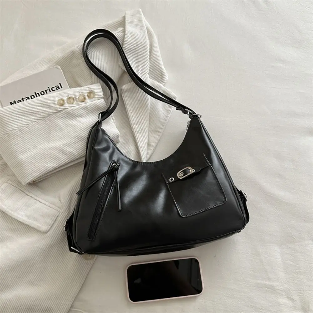 Large Capacity Shoulder Bag Multi-Functional Lightweight Design Crossbody Bag Versatile Structure PU Leather Underarm Bag Travel