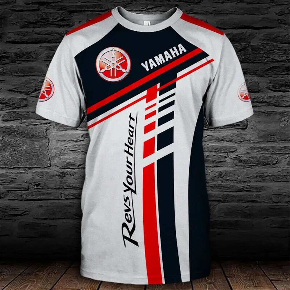 Summer men's personalized trendy Yamaha printed breathable short-sleeved T-shirt racing team uniform sportswear