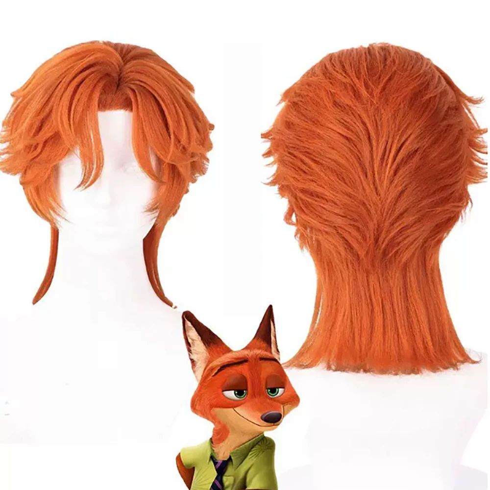 HAIRJOY Synthetic Hair Zootopia 2 Nick the Fox Nick Cosplay Wig Orange Red Wig