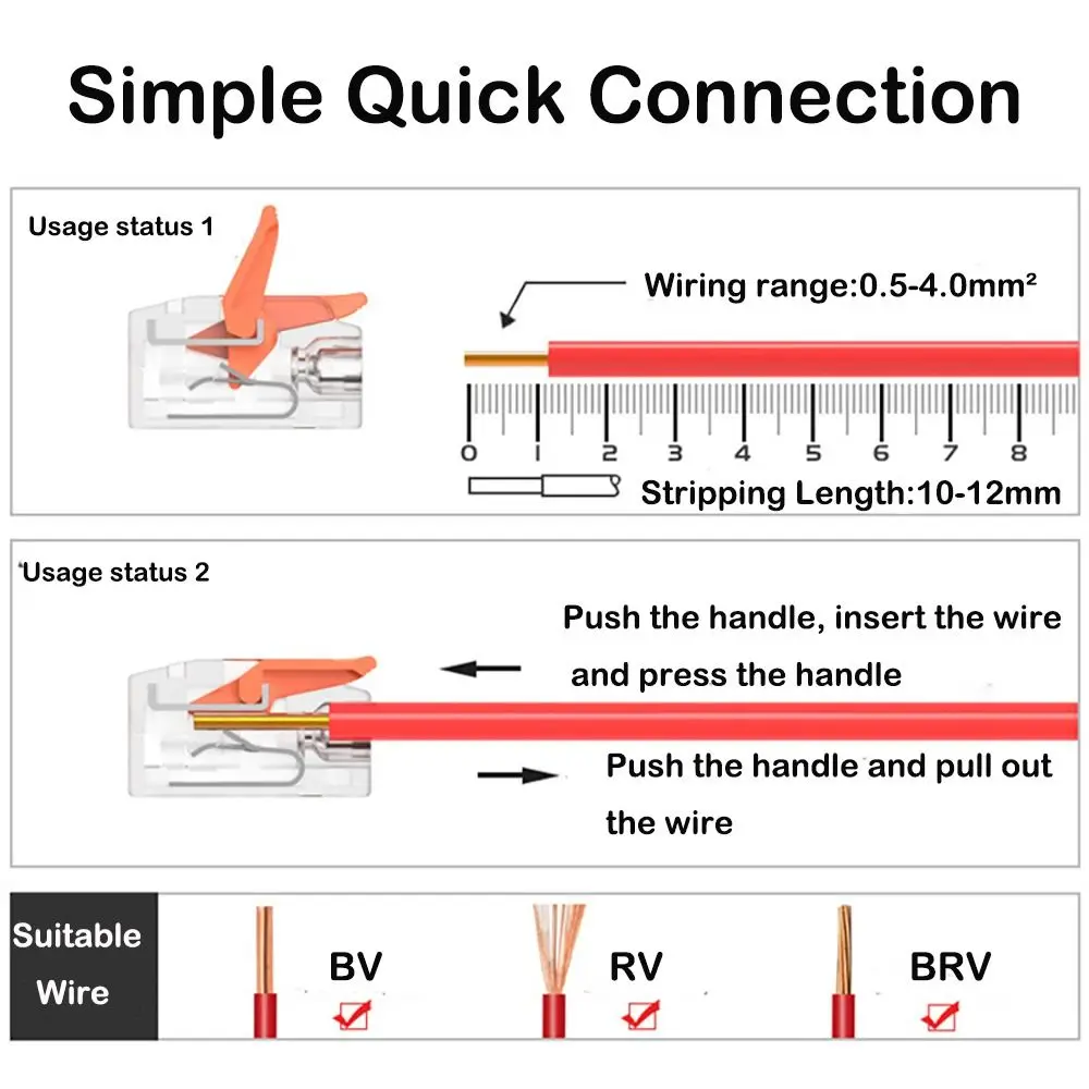 Mini Quick Terminal Block Quick Electrical Cable Splice Compact Universal Wire Connector Fast Connector Electrical