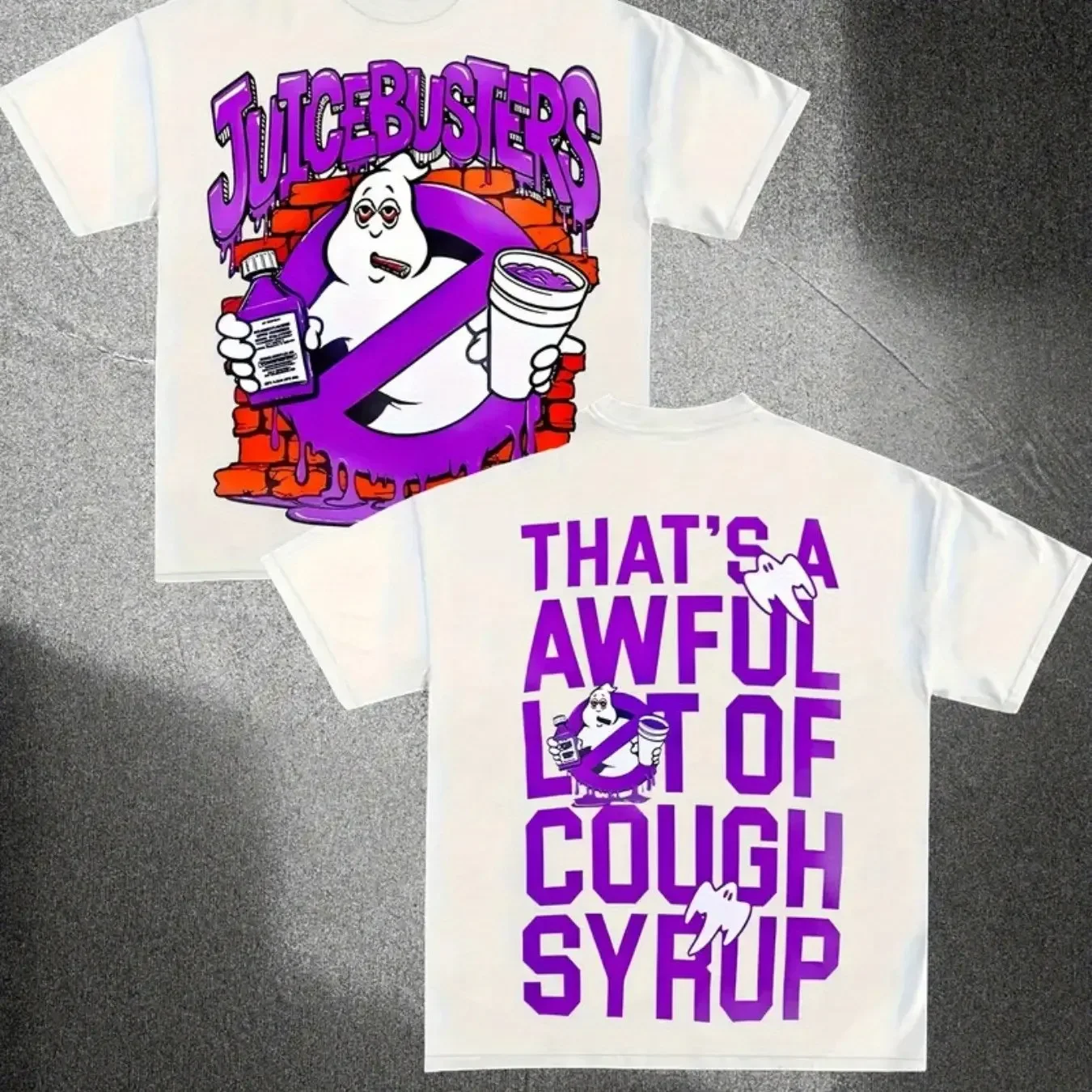 

Men's 100% Cotton T-Shirt Double-Sided Pattern T-Shirt Comfortable Casual Crew Neck Short Sleeve Perfect Gift for Men