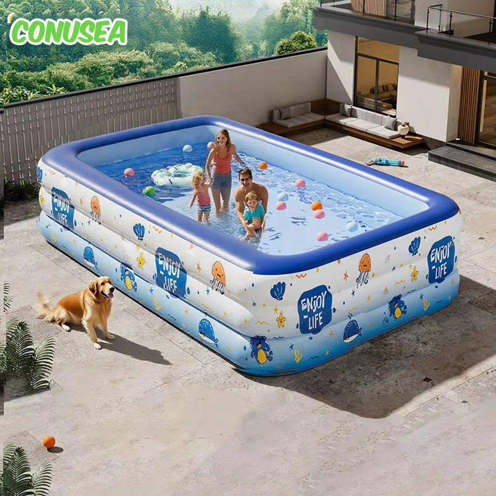 Inflatable Swimming Pool 2.6 /2/1.5M Large Family Pools Removable Basen for Baby Home Outdoor Adult Outdoor Games Water toys