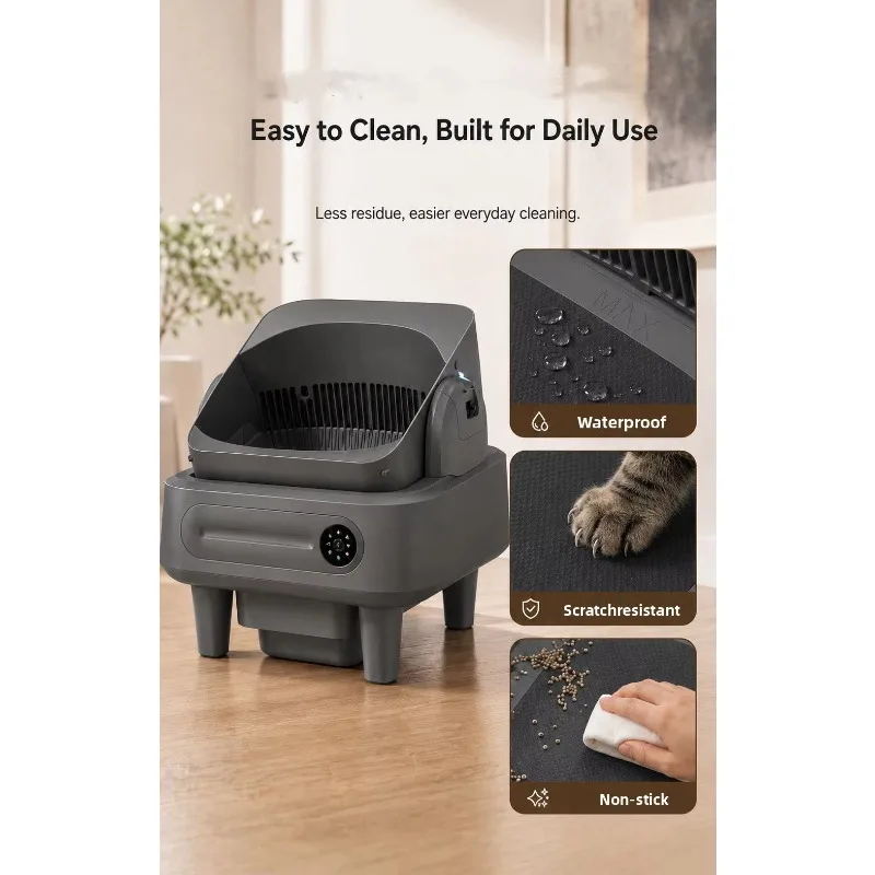STLF Best-selling metal plastic semi-open smart cat toilet electric toilet large capacity 75L automatic shovel