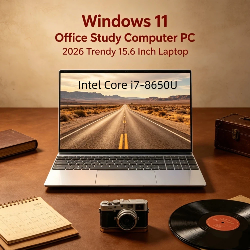 

2026 Fresh Ultra Slim 15.6" Laptop Intel Core i7-8650U Windows 11 Pro 32GB RAM 2TB M.2 SSD - Perfect for Office & Study