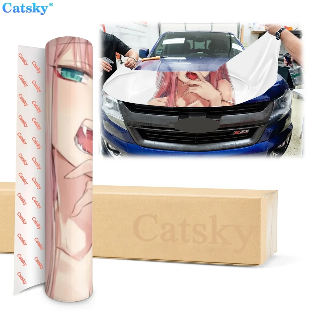 FRANXX Zero Two Car Hood Sticker,Custom Car Hood Decoration,Hood Protection Cover,Vinyl Car Sticker,Car Body Side Color Decal