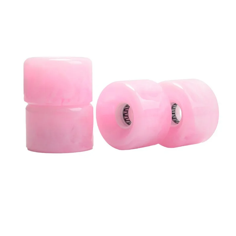 65X43Mm Skateboard Action PU Wheel Men and Women Longboard Surfboard Wheels Professional Wheel Luminous Wheel,Pink