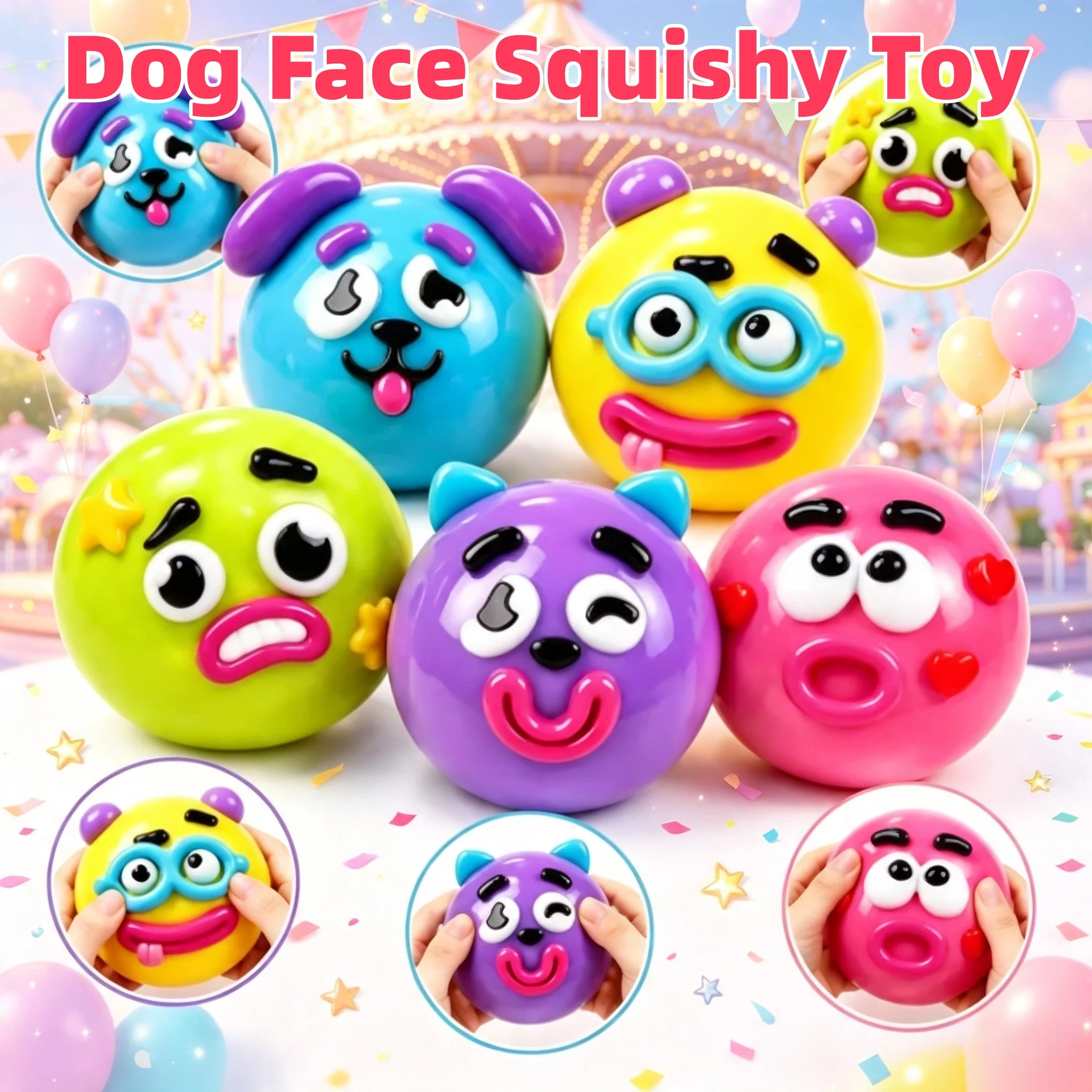 Blind Box Smushers Curiosities Dog Face Swap Squishy Toy Squeeze Toys Stress Relief Relaxing Sensory Decompression DIY Toys Gift