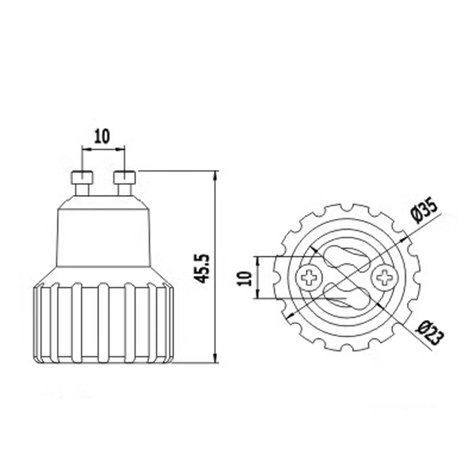2pcs White GU10 to GU10 Lamp Adapter - Convert to LED Panel & Halogen Lights, Quick Install Socket Converter