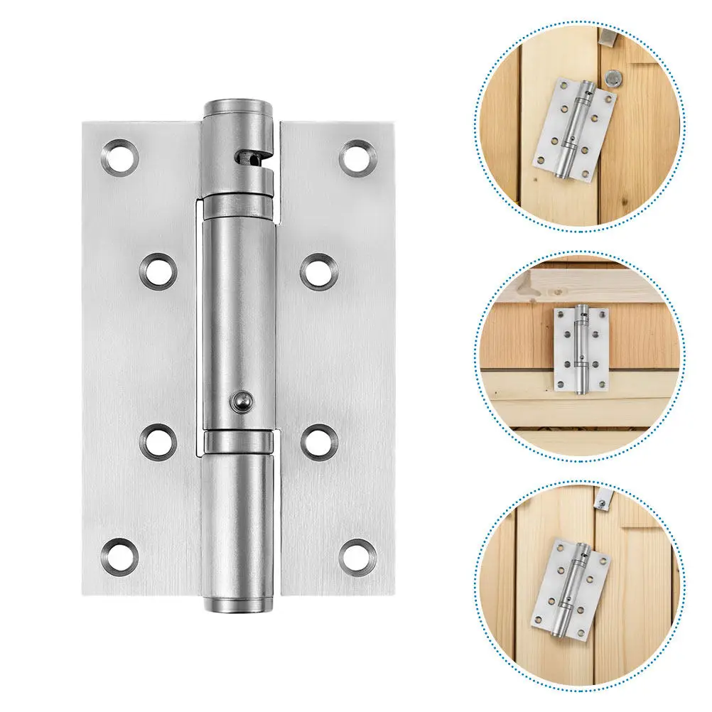 

4Pcs Automatic Self-Closing Door Hinge Stainless Steel Hidden Spring Loaded Hinge for Bedroom Study Quiet Spaces Silent Buffer