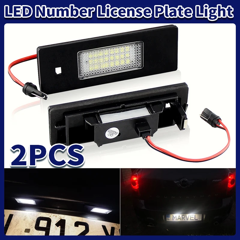 2PCS For BMW Mini Countryman R60 F60 Clubman R55 LCI Paceman R61 Car Backlight12V Car LED License Plate Light 6000K Xenon Parts