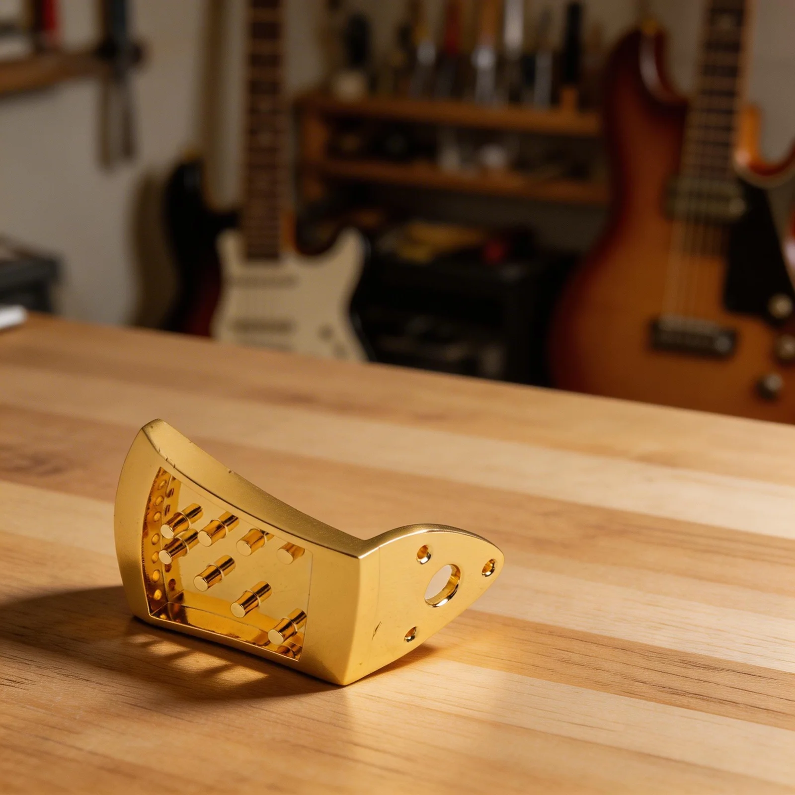 8 String Metal Mandolin Tailpiece Offering Improved Tone and for sustain with Secure String Attachment Suitable for Arched