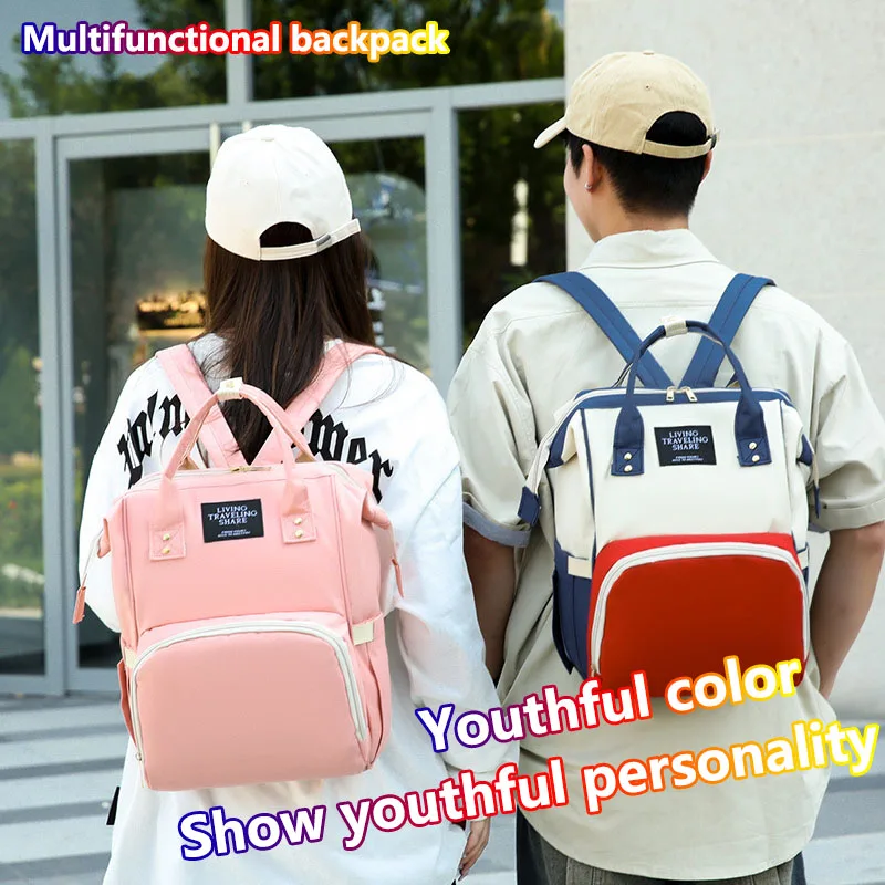 

Foldable Bed Diaper Bag With Changing Station Insulated Pocket And Large Capacity Multifunctional Double Shoulder Mommy Bag