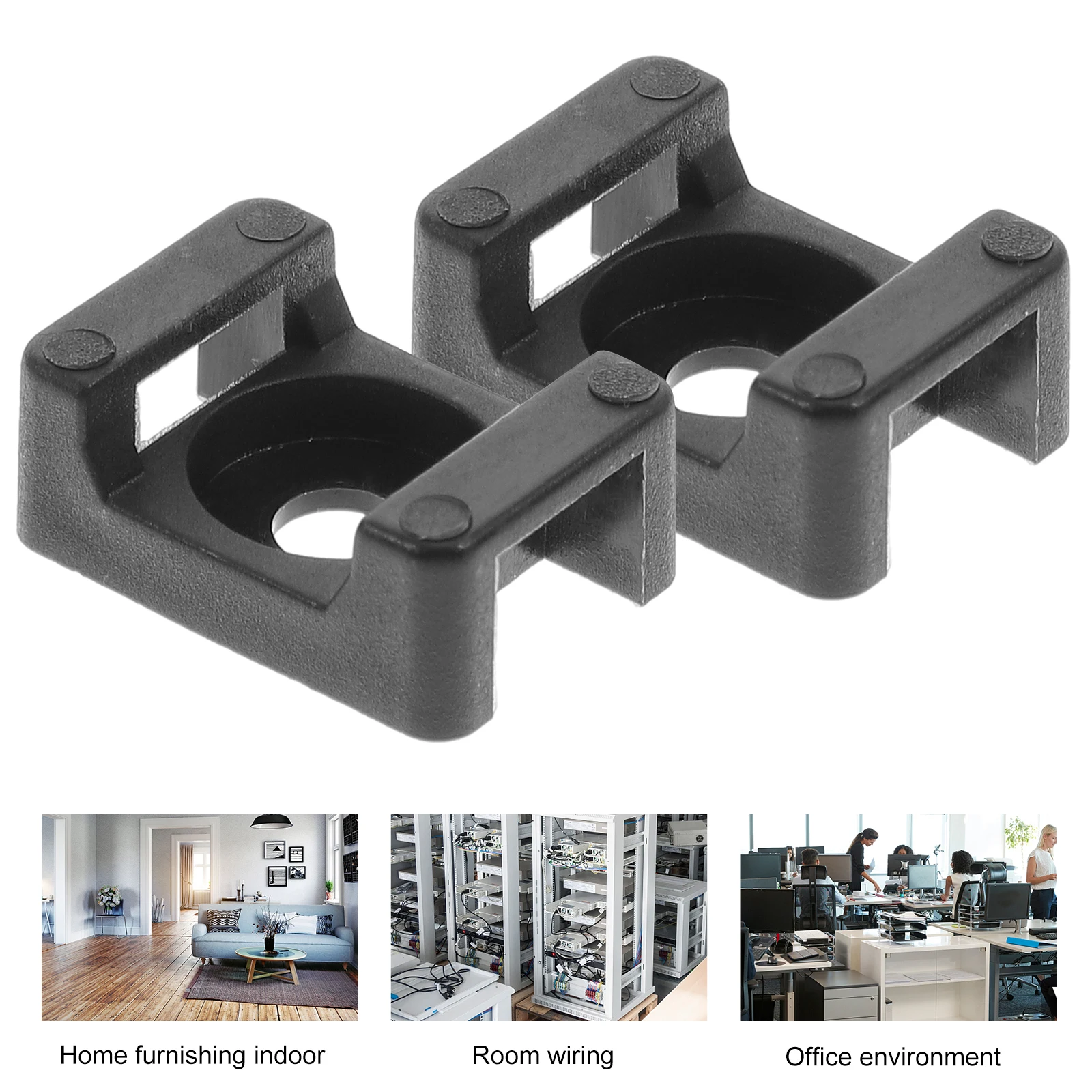 

500Pcs Saddle Wire Cable Mounts Base Heavy Duty Cable Tie Holder for Computer USB Cords Organization Mounting Clips