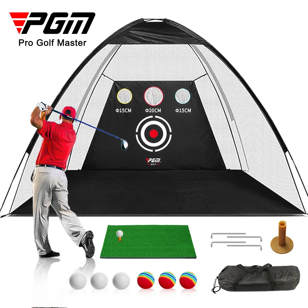 PGM 2m Indoor Golf Training Net Foldable Targeting Tent Cage Practice Driving Football Durable Polyester Oxford Fabric