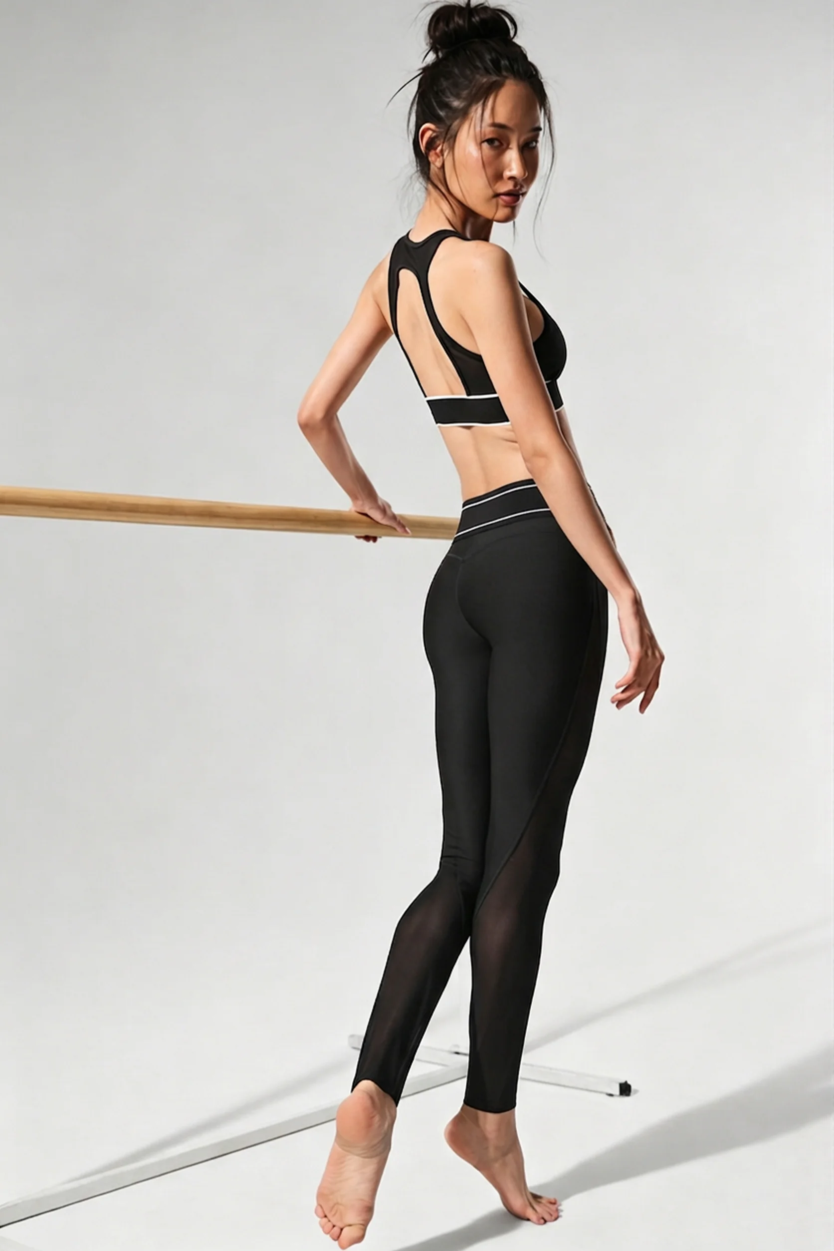 Breathable See Through Mesh Yoga Leggings High Waist Butt Lifting Slim Fit Stretch Running Workout Sport Tights For Ladies