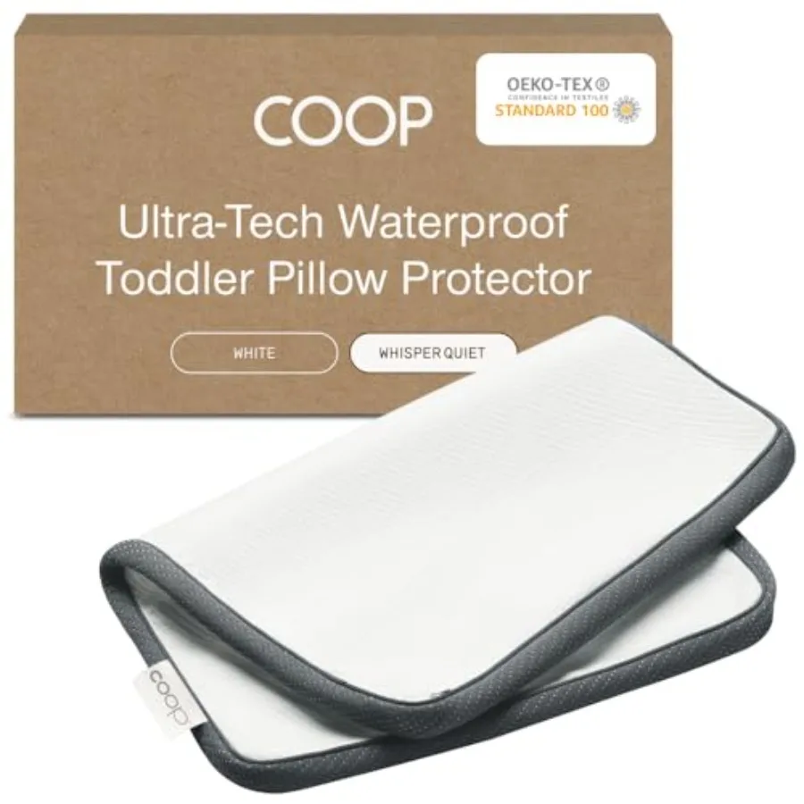 

Ultra-Tech Toddler Pillow Protector White for Memory Foam Pillows, Waterproof, Toddler Size Pillow Covers, Oeko-Tex Certified,