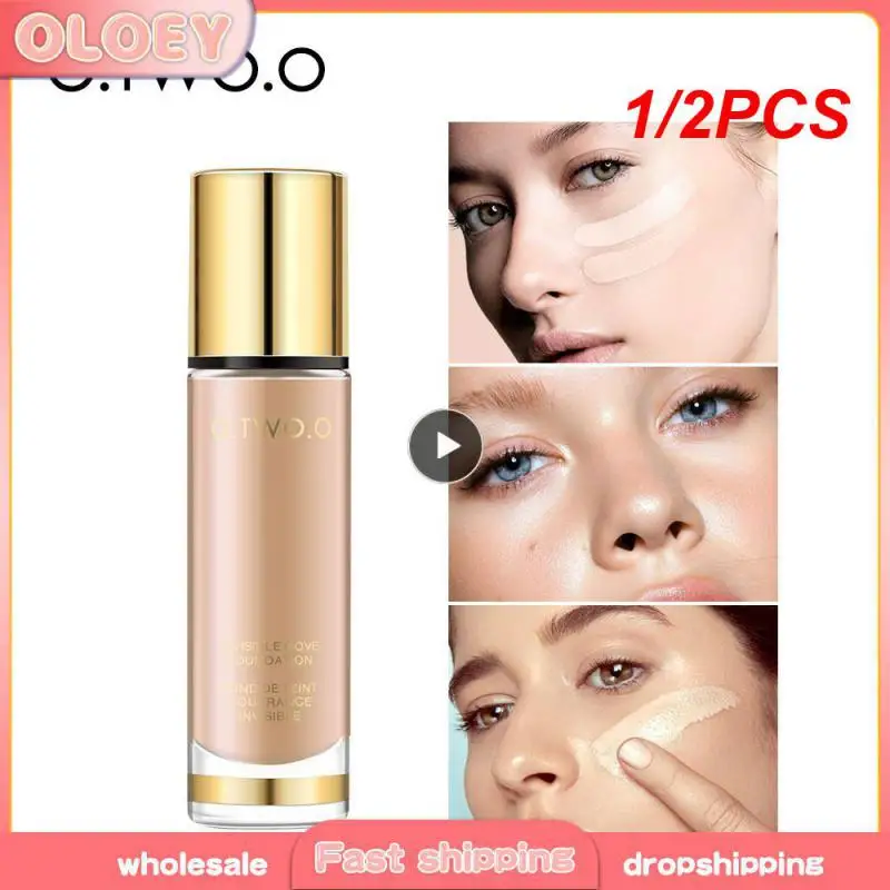 1/2PCS Lasting Coverage Waterproof Liquid Foundation Lightweight Invisible Pores Bb Cream Natural Appearance Concealer