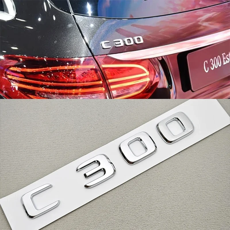 ABS Car Letters C200 C220 C250 C300 Logo Rear Trunk Badge Emblem Sticker For Mercedes Benz C Class W201 W202 W203 W204 W205 view 5