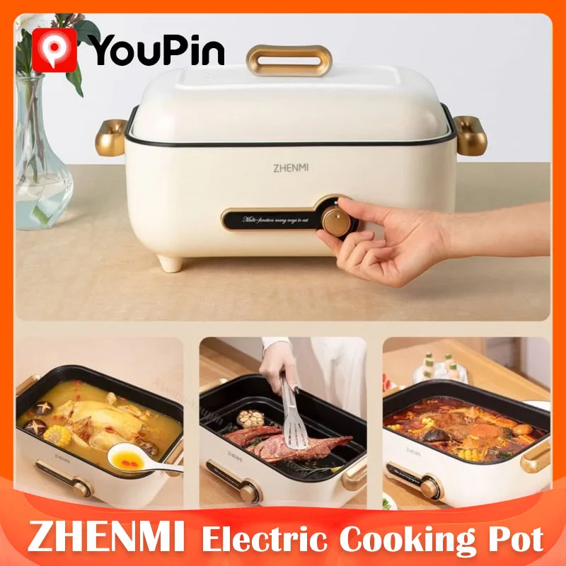 ZHENMI Electric Multicooker 4L Multifunctional Non-stick Cooking Pan for Kitchen Utensils Rice Cooker Hot Pot Home Appliance