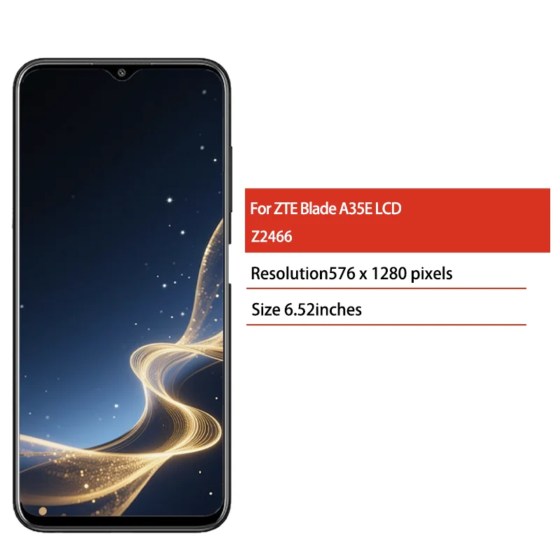 Wyświetlacz LCD IPS 6.52' do ZTE Blade A35E, panel dotykowy, digitizer, kompletny zestaw Z2466 z ramką — zdjęcie produktu 2
