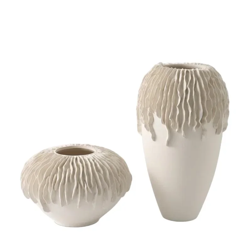 

Large ceramic vase, Japanese-style wabi-sabi ornament, living room dining table model room flower arrangement