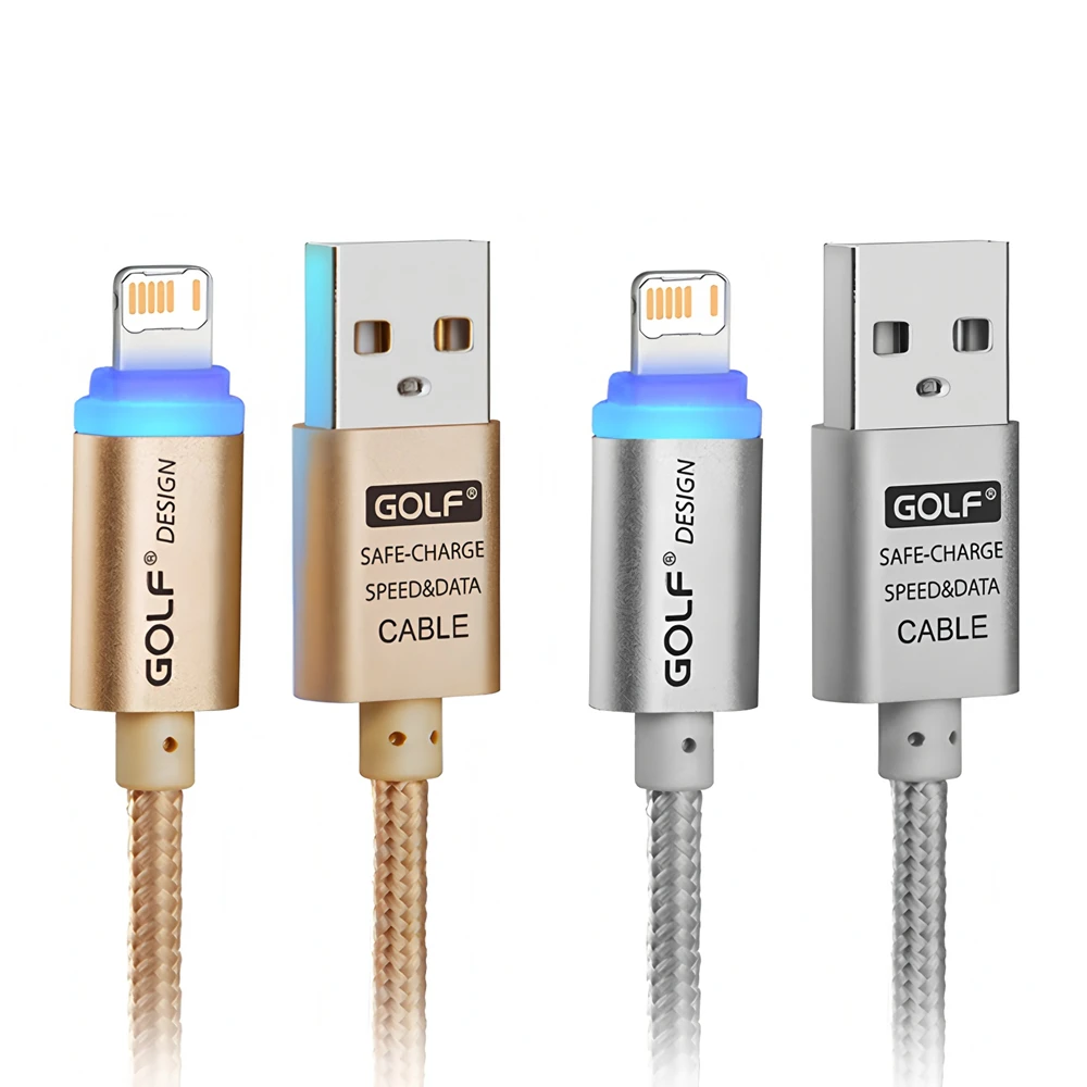 Smart Led USB Fast Charging Braided Cable For iPhone X XR XS Max 11 12 13 mini 14 Pro Max 7 8 14 Plus SE Quick Charge Data Cable