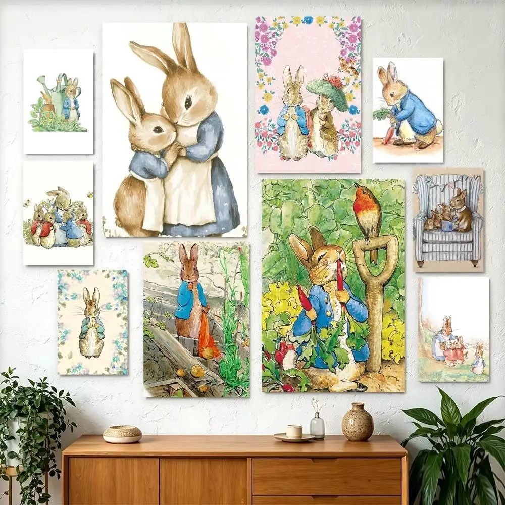 Character CutePeter RabbitSmart Poster Perfect Space Sticker Self Adhesive for Office Home Theater Wall Art Decor Fancy Gift