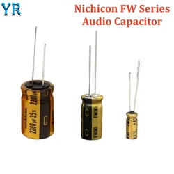 Capacitor Eletrolítico Série NICHICON-FW, 6.3V, 16V, 25V, 35V, 50V, 63V, 100V, Capacitor de Áudio HiFi, 22, 47, 100UF, 220, 330, 470, 1000, 2200UF