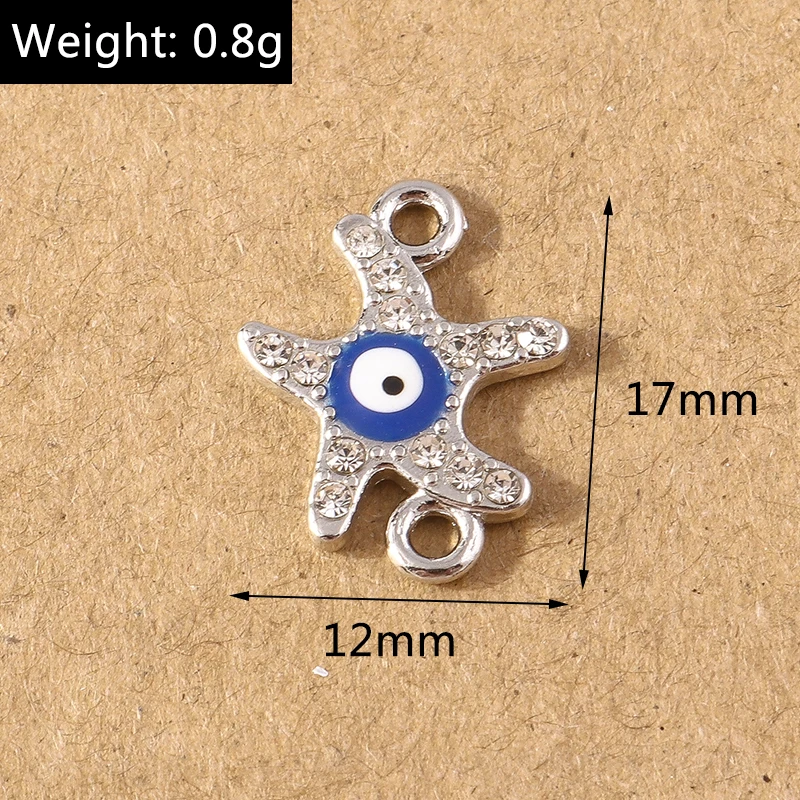 10 Stück Strass-Kristall-Glücksbringer-Anhänger mit bösen Augen zum Basteln von Ohrringen, Halsketten, Armbändern, DIY-Handschmuck und Accessoires – Detail 7