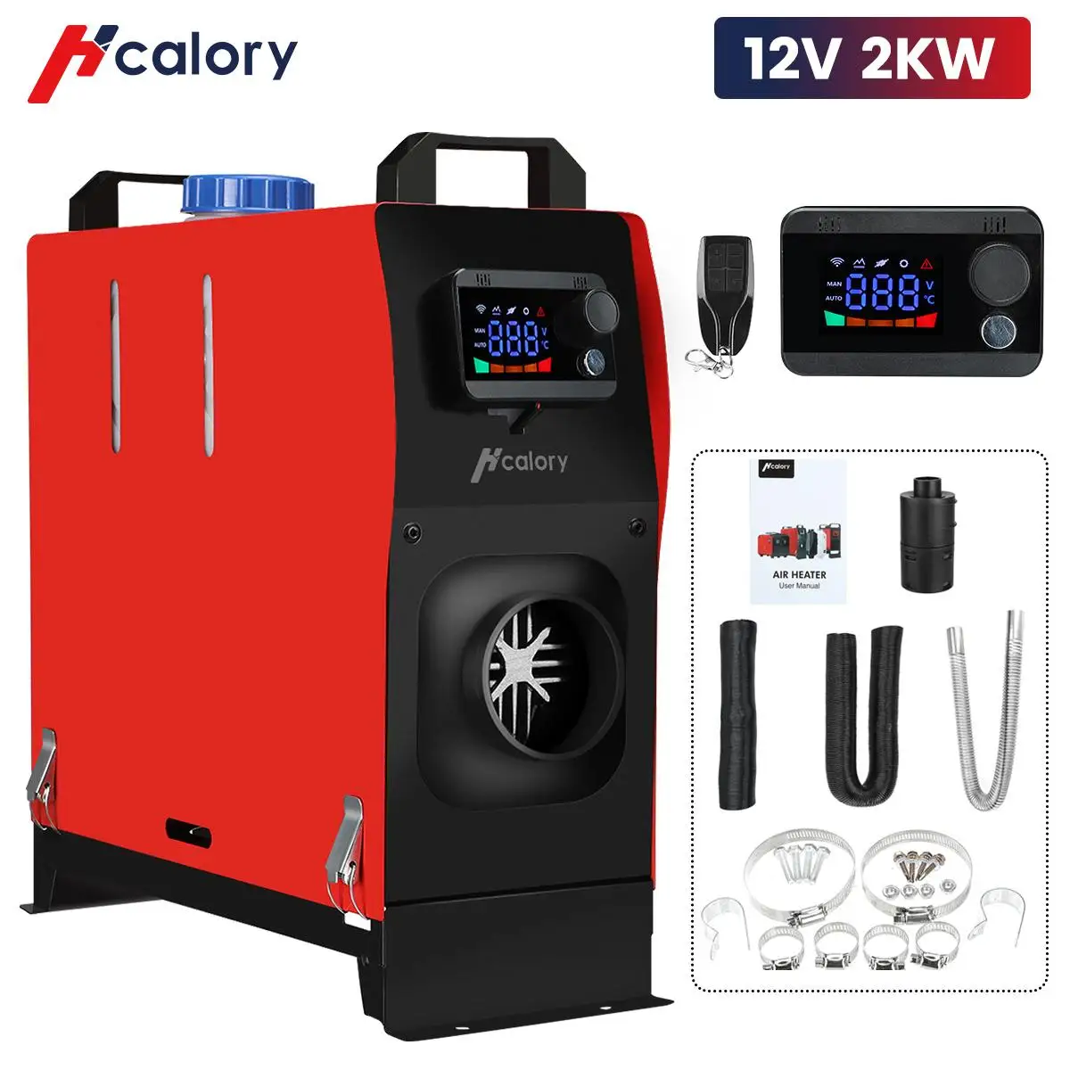 

Hcalory 12V 2KW Car Parking Heater All In One Air Heater LCD Screen Remote Control For Car Truck RV