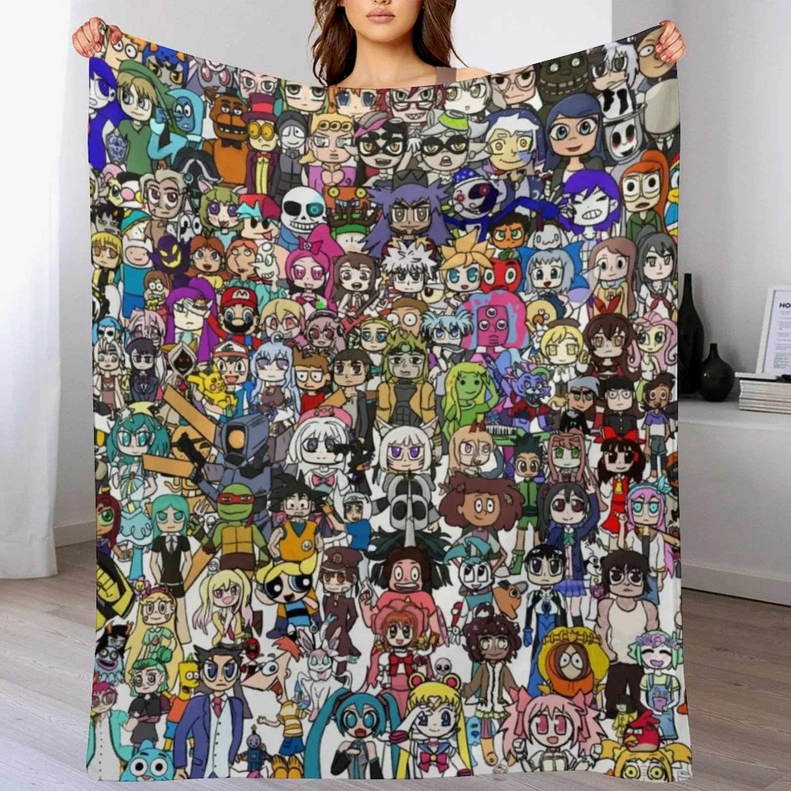 Fandoms Unite 241 character collage Throw Blanket Blankets Sofas Of Decoration Loose Weighted Blankets