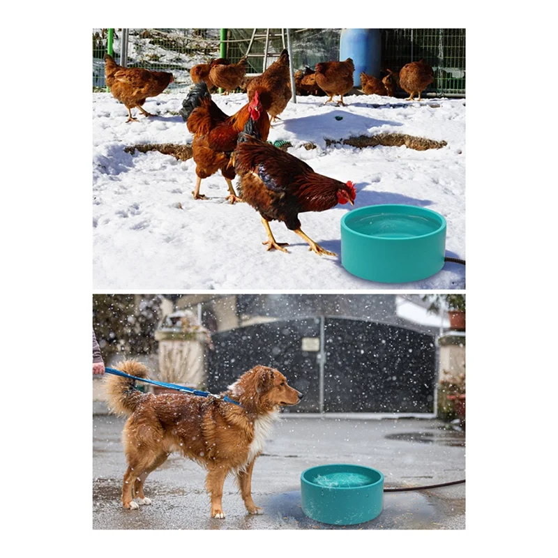 

Heated Pet Bowl - 3.2L For Dog Cats, Heated Pets Bowl, Outdoor Water Bowl For Chicken Duck Squirrel US Plug 25Cm