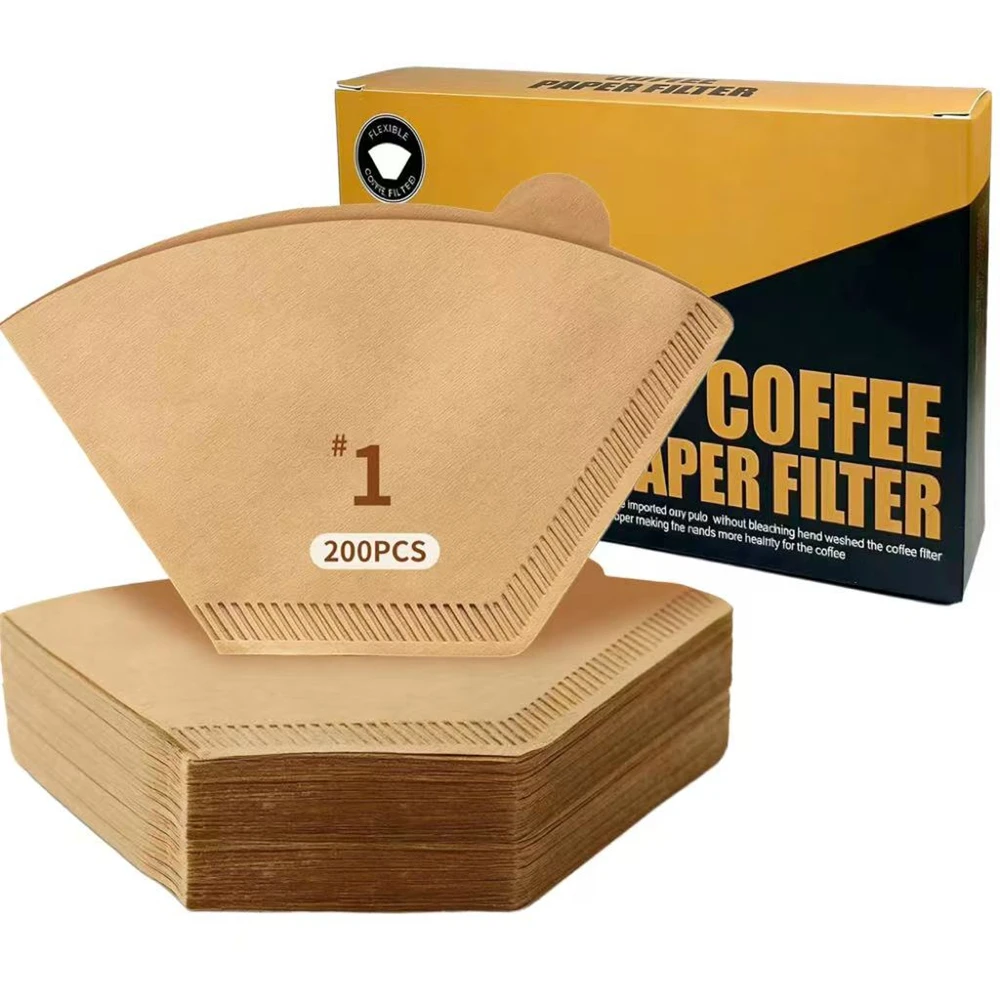200 Count Coffee Filters #1 #2 Disposable Coffee Filters U Shape Coffee Paper Filter for Pour Over Suitable for Home Coffee Shop