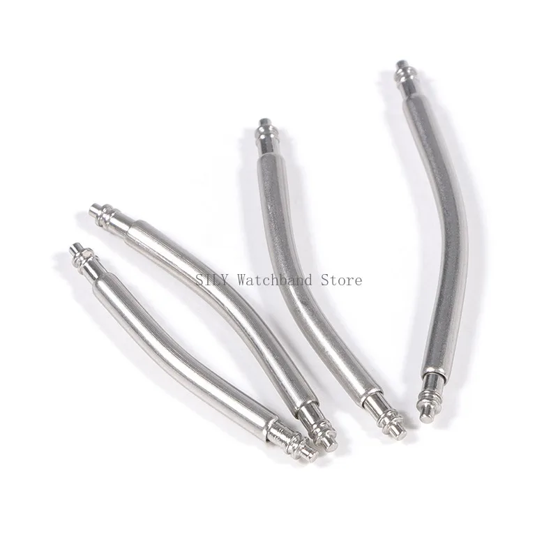 1.5 1.8mm Diameter Watch Bands Link Pin 10pcs Curved Spring Bars 316L Stainless Steel Curved Strap Bracelets Links 18/20/22/24mm