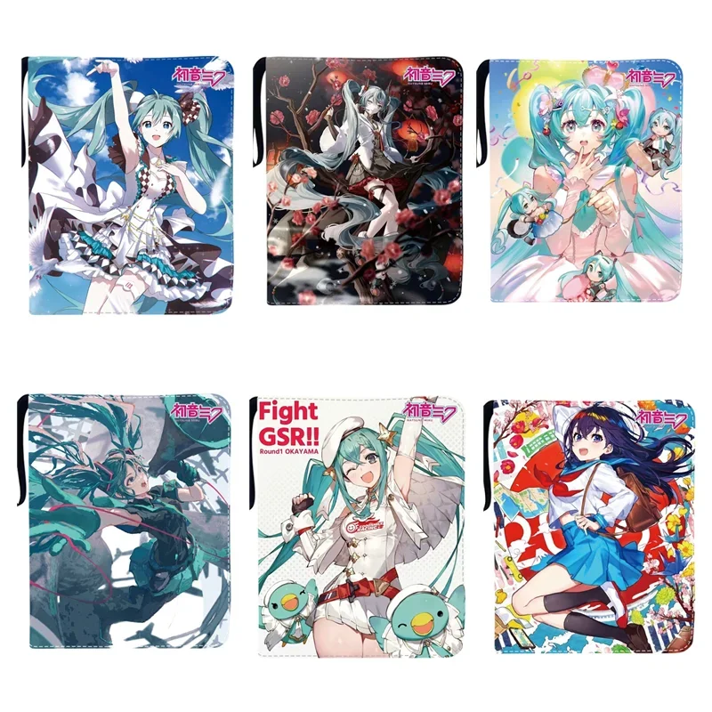 

Hatsune Miku Card Binder 9 Pocket Trading Card Holder Anime Card Binder with 50 inner Pages Zipper Holder Up to 900 Cards