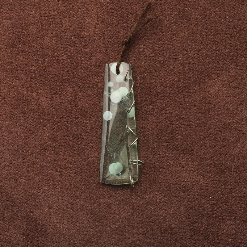 

Green Onyx Gemstone Pendant Beads Semiprecious Stone Fashion Jewelry Accessories 43x13x4mm 3.9g