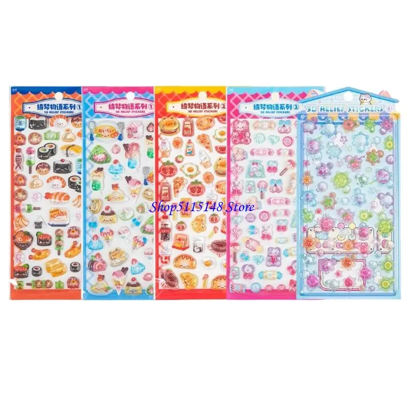 

F3MA Puffier Sticker Decorative Sticker for Scrapbooking Journals Notebook Phone Case, Reusable Sticker for Scrapbooks