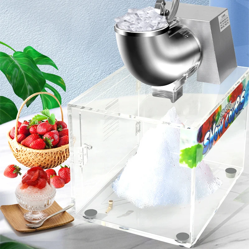 Commercial High-Powered Shaved Ice Machine Ice Flake & Cotton Candy Maker Commercial Kitchen Seafood Specialty