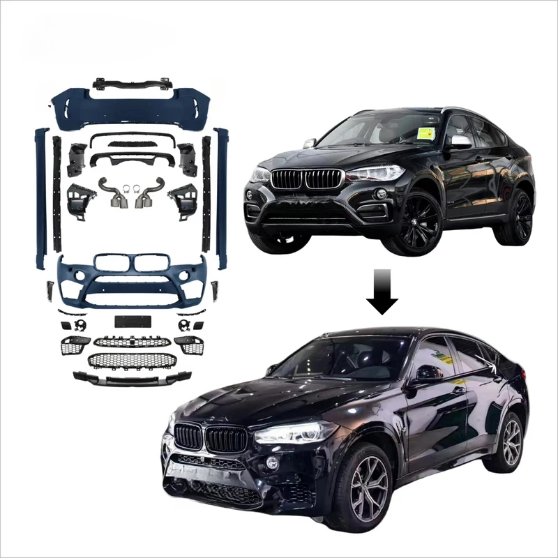 

F16 2014-2019 Bodykit Upgrade% Fitment Car Bumper Grille Side Skirt New Design X6M Style