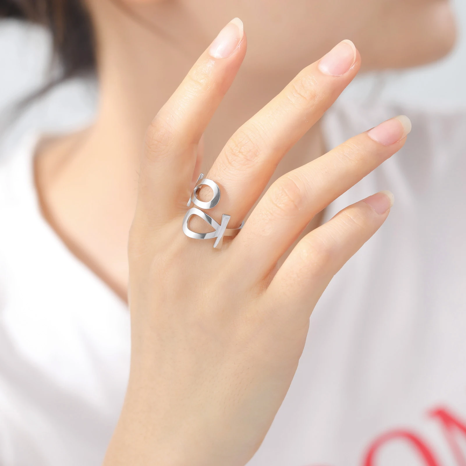 Skyrim Ägypten Ankh Kreuzring Edelstahl Goldfarbe Verstellbare offene Fingerringe 2026 Ägyptischer Schmuck Geschenk für Frauen Männer – Detail 11