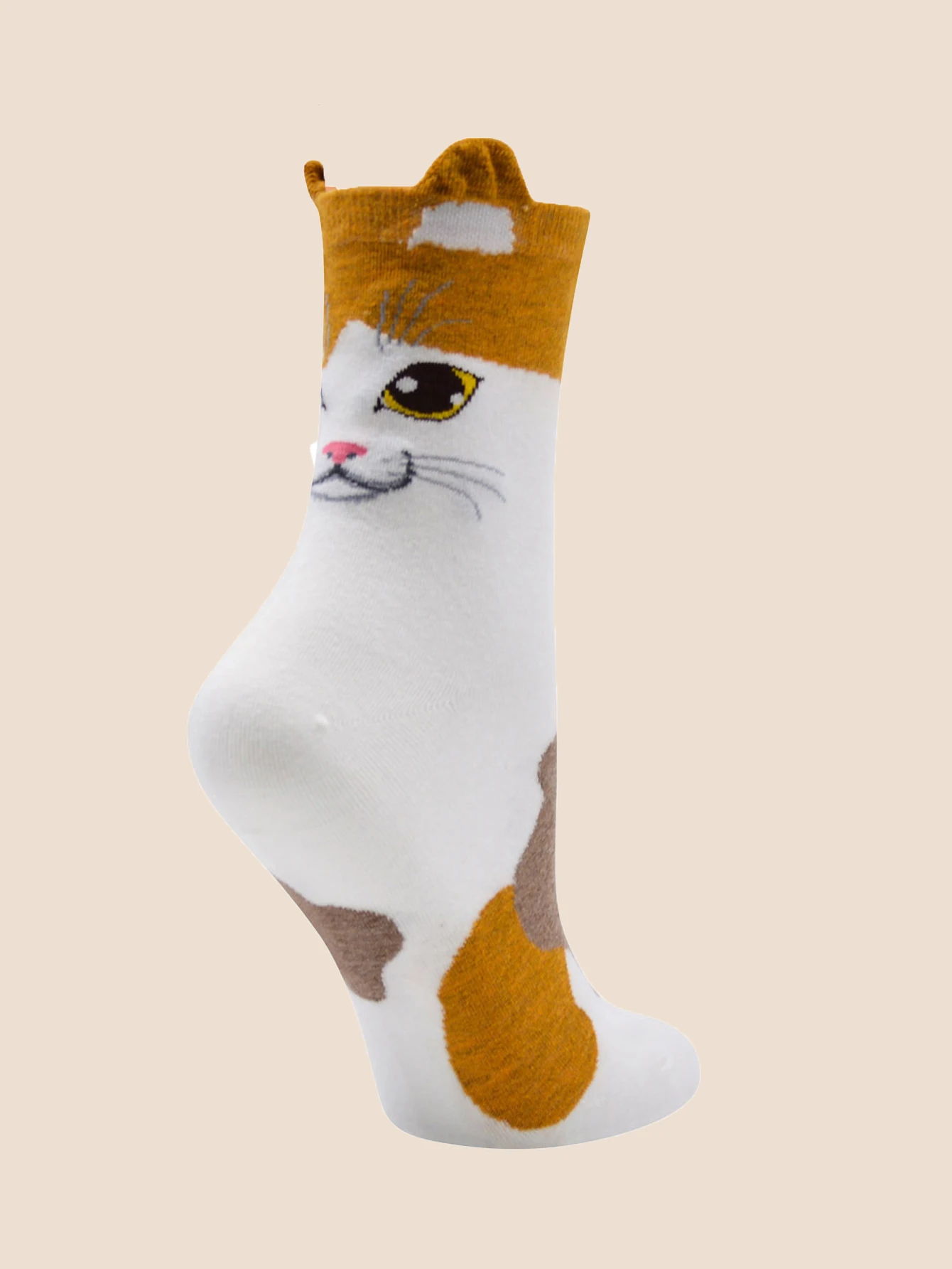 5 pairs of three-dimensional cat socks for men and women  fashionable and fun cat ear socks  pure cotton animal ear tube socks