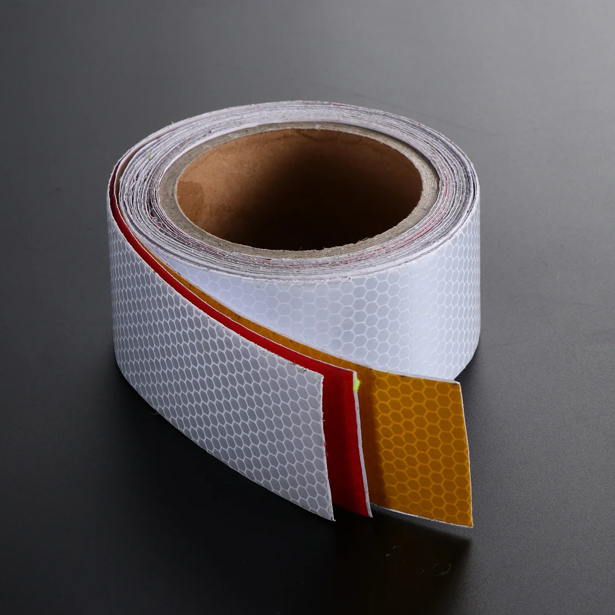 

3 Rolls 300x5cm Waterproof Reflective Tape for Outdoor Use Yellow Red Silver Safety Marking Tape for Law Enforcement and Public