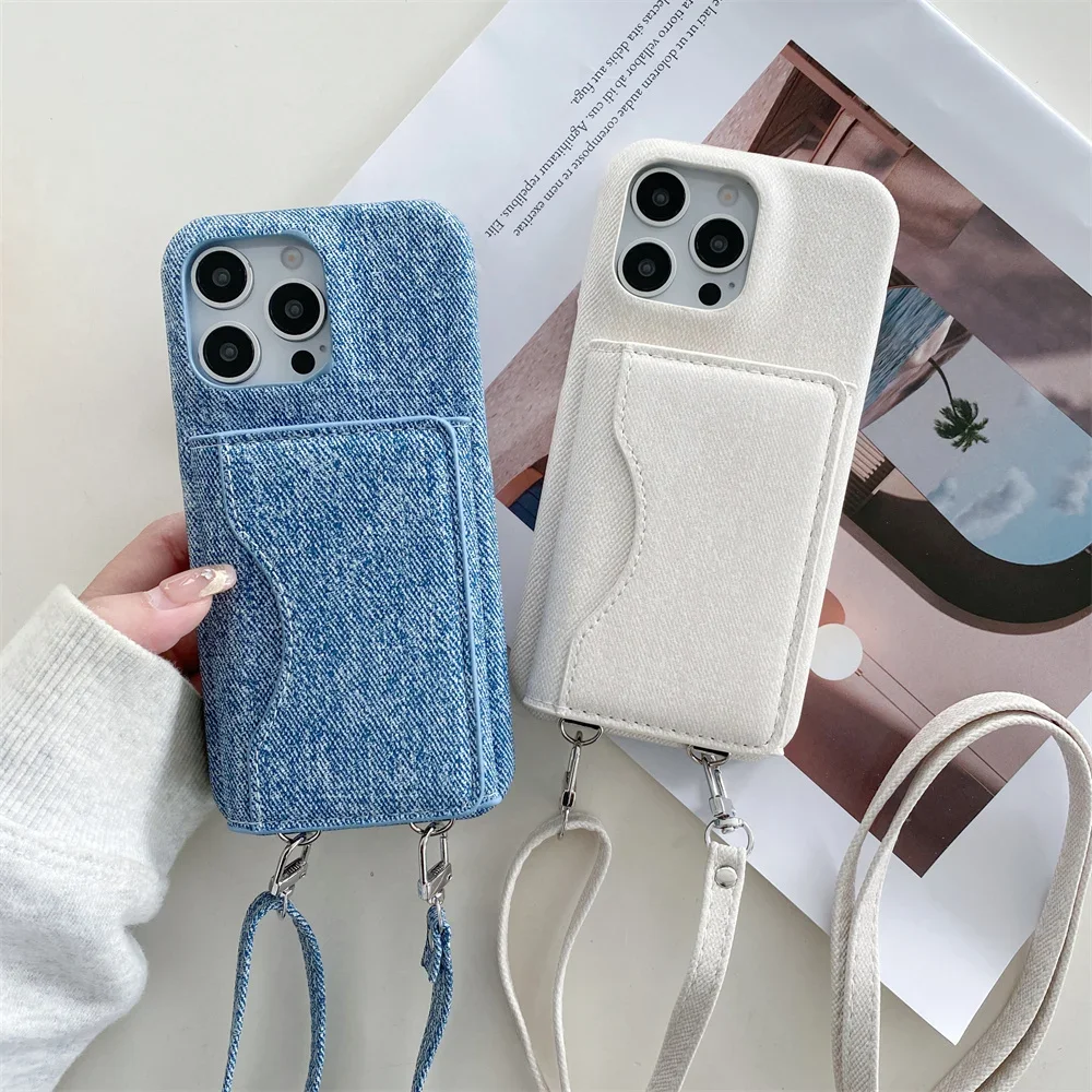 

Чехол для телефона с ремешком через плечо для iPhone 17 Air 16 15 14 11 Pro Max 13 12 Mini XS XR 8 Plus, кожаный чехол-бумажник с слотом для карт