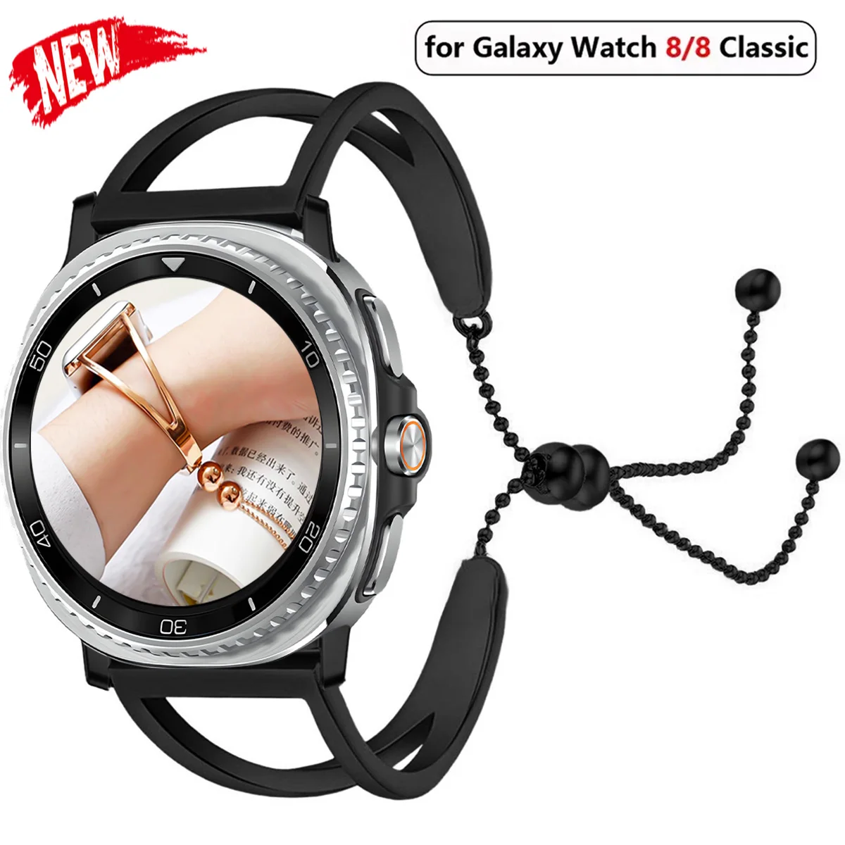 

Женский ремешок из нержавеющей стали для Samsung Galaxy Watch 8, 40 мм, 44 мм, металлический браслет Correa Galaxy Watch 8, классические аксессуары