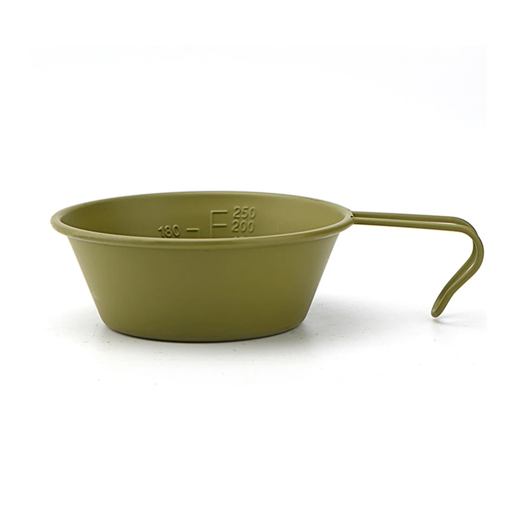 Stainless Steel NonStick Camping Bowl with Handle Lightweight and Compact for Travel Ideal for Cooking and Measuring Outdoors