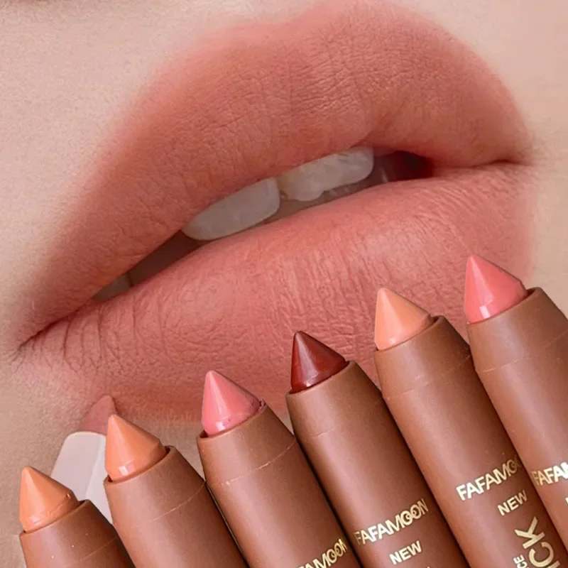 Matte Contouring Crayon ลิปสติกปากกา 6 สี Mist เซ็กซี่สีน้ําตาล Red Lip Liner ดินสอ Outline รูปร่างริมฝีปาก Lipliner แต่งหน้าเครื่องสําอาง